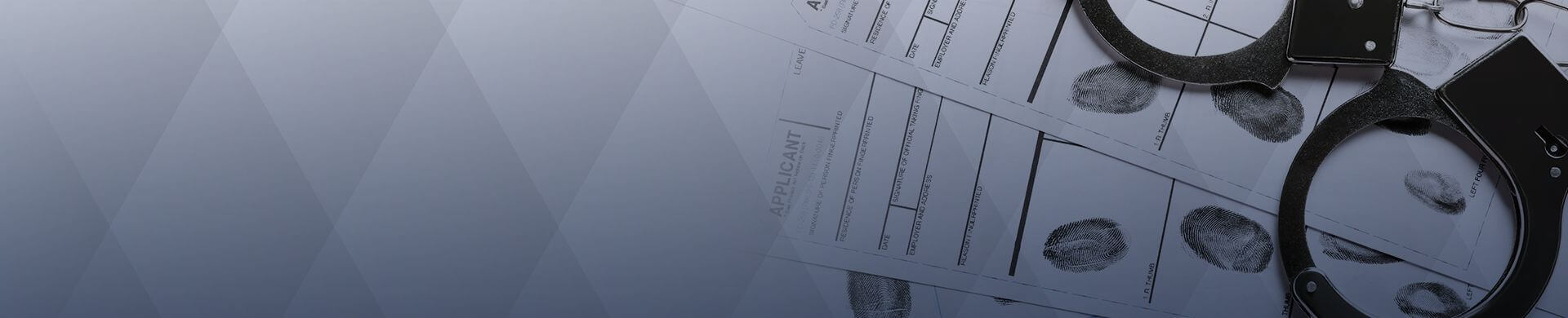 Police fingerprint sheet with handcuffs